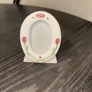Vintage Romantic Oval‎ Porcelain Pink Rose Fits 2x3 Photos